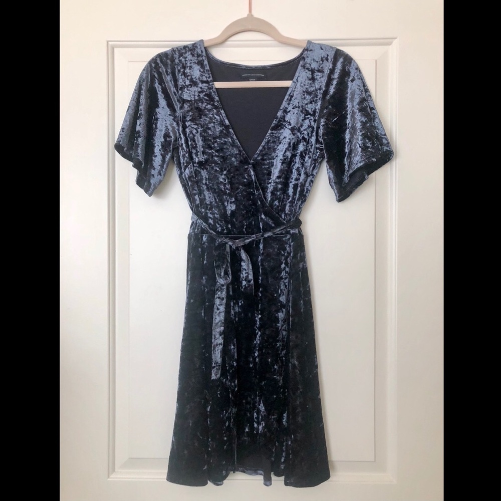 Navy Velvet Dress